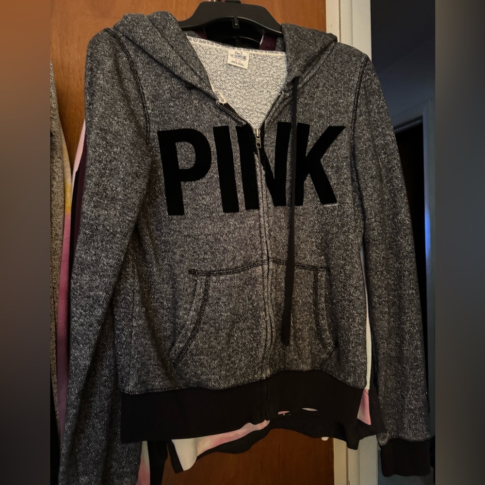 Victoria's Secret Pink Gray and Black Hoodie